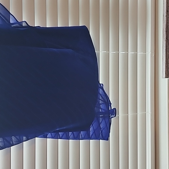 Plus size blue sheer blouse - Picture 3 of 7